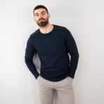 Tshirthane Likralı Lacivert Erkek Sweatshirt