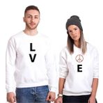 Tshirthane Lo Ve Peace Sevgili Kombinleri Sweatshirt Kombini