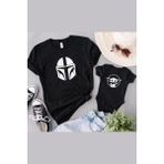 Tshirthane Mandolarian Baby Yoda Baba Oğul Kız Tek Ürün Fiyatıdır Kombin Yapmak Için En Az 2 Adet Sepete Ekle - 6 - 9 Ay - Siyah