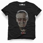 Tshirthane Marvel Stan Lee Tipografi Siyah Erkek Tshirt