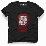 Tshirthane Mike Tyson Everybody Has a Plan Siyah Erkek T-shirt