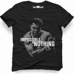Tshirthane Mohamed Ali Typography Siyah Erkek T-shirt