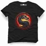 Tshirthane Mortal Kombat logo Siyah Erkek T-shirt