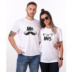 Tshirthane Mr. Mrs. Bıyık Gözlük 2'li Sevgili T-shirt