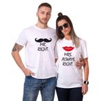 Tshirthane Mr. Mrs. Right. Sevgili Kombinleri Tshirt Kombini, Kadın, M-Tek Ürün Fiyatıdır, Kombin Yapmak İçin En Az 2 Adet Sepete Ekleyiniz