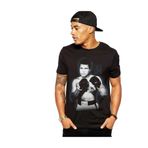 Tshirthane Muhammed Ali Boks Baskılı Siyah Erkek T-shirt