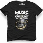 Tshirthane Music Outburst Siyah Erkek T-Shirt