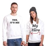 Tshirthane My Hero Yes,ıts Me 2'li Sevgili Sweatshirt