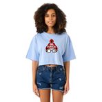 Tshirthane Oh Fudge Christmas Bebe Mavi Kadın Crop