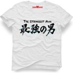 Tshirthane One Punch Man the strongest man Erkek T-Shirt - XL - Beyaz