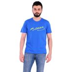 Tshirthane P18107S1208 Sarı Lacivert Atatürk İmza Kısa Kol Mavi Slim Fit Erkek T-shirt