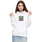 Tshirthane P19142S4318 Mr Beast Doodle 3ip Kapşonlu Kadın Beyaz Sweatshirt