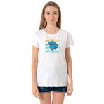 Tshirthane P19161S1516 Bisiklet Yaka Beyaz Kadın T-shirt