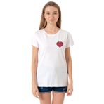 Tshirthane P19354S3576 Bisiklet Yaka Beyaz Kadın T-shirt
