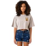 Tshirthane P20194S534 Bad Bunny Halloween Taş Rengi Kadın Crop