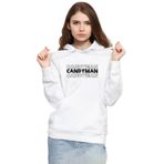 Tshirthane P20420S6545 Candy Man Halloween Beyaz Kadın Kapüşonlu Sweatshirt