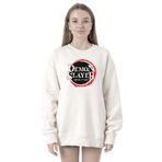 Tshirthane P20852S4453 Demon Slayer Anime Squad Demon Slayer Kimetsu No Yaiba 2ip Kadın Beyaz Sweatshirt