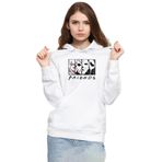 Tshirthane P21333S5592 Horror Character Friends 3ip Kapüşonlu Kadın Beyaz Sweatshirt
