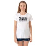 Tshirthane P21373S3427 Bisiklet Yaka Beyaz Kadın T-shirt