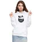 Tshirthane P21904S2467 Merry Christmas Sleigh 3ip Kapşonlu Kadın Beyaz Sweatshirt