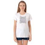 Tshirthane P22523S1075 Bisiklet Yaka Beyaz Kadın T-shirt