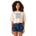 Tshirthane P22535S9620 Relic Fragment Bej Kadın Crop