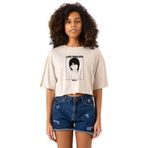 Tshirthane P22813S1086 Serial Experiments Anime Lain Poster Bej Kadın Crop