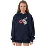 Tshirthane P22833S6339 Mr Beast Dollar Bill Lacivert 3 ip Kapüşonlu Kadın Sweatshirt