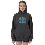 Tshirthane P22853S4527 Mr Beast Lettern Füme 2 ip Kapüşonlu Kadın Sweatshirt