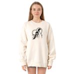 Tshirthane P23012S9092 Steins Gate Okabe and Kurisu Ekru 2ip Kadın Sweatshirt