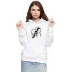 Tshirthane P23016S8398 Steins Gate Okabe and Kurisu Beyaz 3ip Kapüşonlu Kadın Sweatshirt