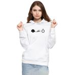 Tshirthane P23324S5238 The Walking Dead Glenn Rhee Symbols 3ip Kapşonlu Kadın Beyaz Sweatshirt