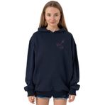 Tshirthane P23765S4312 Blackpink Rose Signature Lacivert 3 ip Kapüşonlu Kadın Sweatshirt