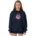 Tshirthane P24187S544 Dragon Ball Z Anime Tao Pai Pai Express Lacivert 3 ip Kapüşonlu Kadın Sweatshirt
