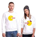 Tshirthane Pacman Kalp Sevgili Kombinleri Sweatshirt Kombini, Erkek, M-Tek Ürün Fiyatıdır, Kombin Yapmak İçin En Az 2 Adet Sepete Ekleyiniz