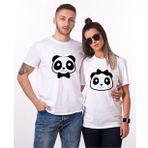 Tshirthane Panda Kurdele Papyon 2'li Sevgili T-shirt