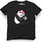 Tshirthane Panda Siyah Erkek T-Shirt - XS