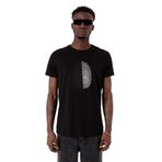 Tshirthane Parmak İzi Siyah Beyaz Siyah Erkek T-shirt