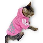 Tshirthane Pembe Adidog Duo Kapşonlu Kedi Sweatshirt