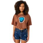Tshirthane PiewDiePie Active Kahverengi Kadın Crop