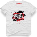 Tshirthane Pubg Logo Brush Beyaz Erkek T-Shirt - XS