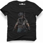 Tshirthane Pubg Tipografi Siyah Erkek T-Shirt - XL