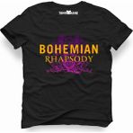 Tshirthane QUEEN BOHEMIAN RHAPSODY logo Siyah Erkek T-shirt