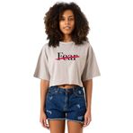 Tshirthane Rolling Quartz Fearless Taş Rengi Kadın Crop