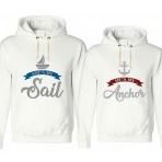 Tshirthane Sail Anchor 2'li Sevgili Sweatshirt