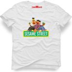 Tshirthane Sesame Street Susam Sokağı Beyaz Erkek T-Shirt