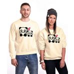 Tshirthane Sevimli Pandalar 2'li Sevgili Sweatshirt