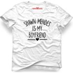 Tshirthane Shawn Mendes İs My Boyfriend Beyaz Erkek T-Shirt - XL