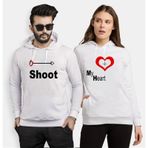 Tshirthane Shoot My Heart 2'li Sevgili Sweatshirt
