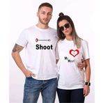 Tshirthane Shoot My Heart Sevgili Kombinleri Tshirt Kombini, Kadın, S-Tek Ürün Fiyatıdır, Kombin Yapmak İçin En Az 2 Adet Sepete Ekleyiniz